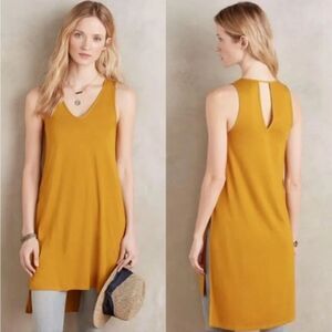 Anthropologie Akemi + Kin Mustard Yellow Keyhole Tunic Tank Dress Size XS
